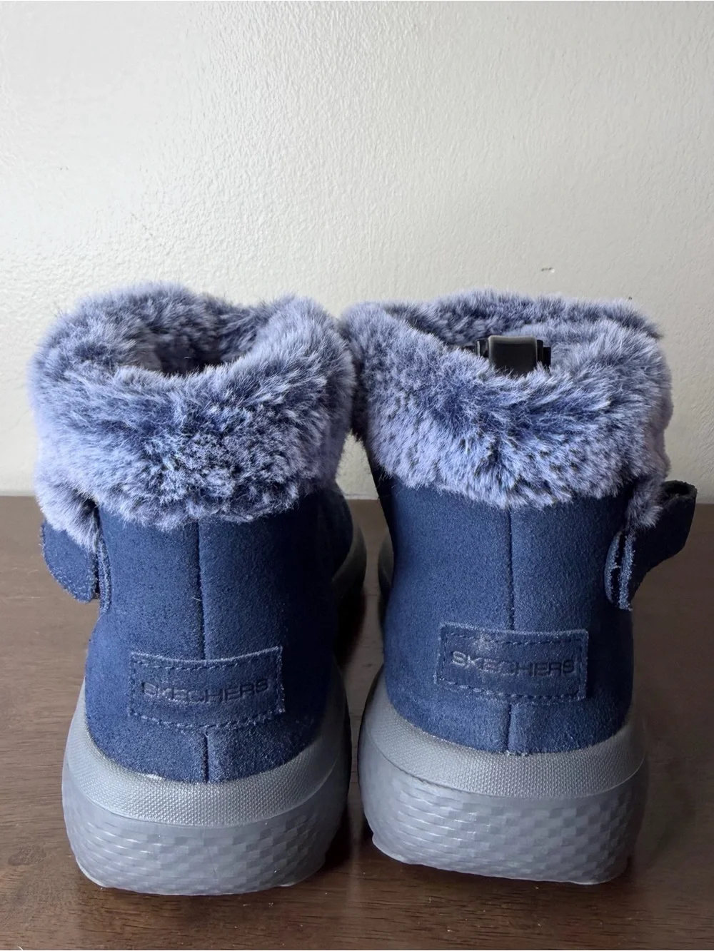 Skechers On the Go City 2 Blue Suede & Faux Fur Boots 6 Womens